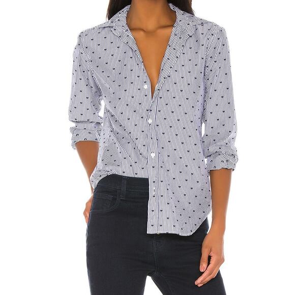 Frank & Eileen Frank Button Down Blue Stripes Navy Hearts - Picture 11 of 11